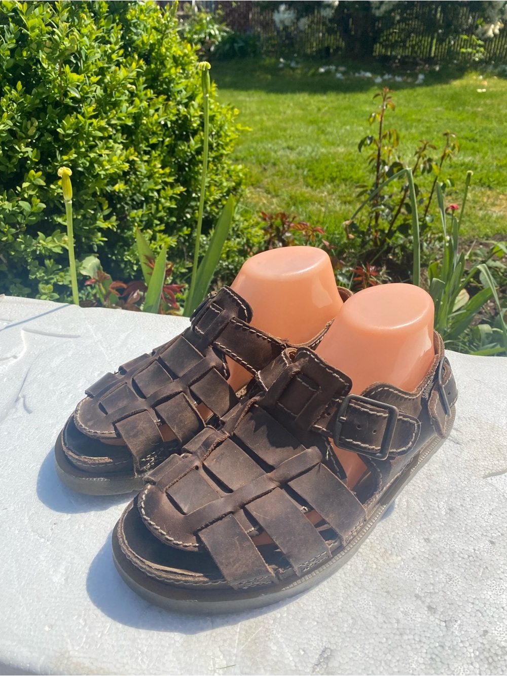 RJ Colt Women’s Brown Leather Fisherman Sandals Summer Shoes Size 10M